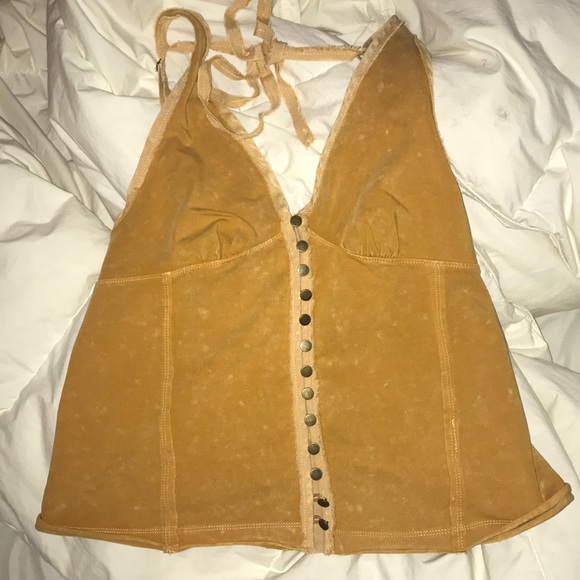 FREE PEOPLE YELLOW TANK - Picture 1 of 4